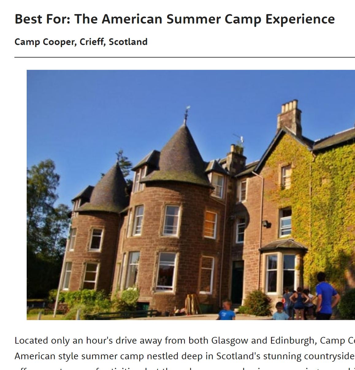 Press International Summer Camp UK Camp Cooper